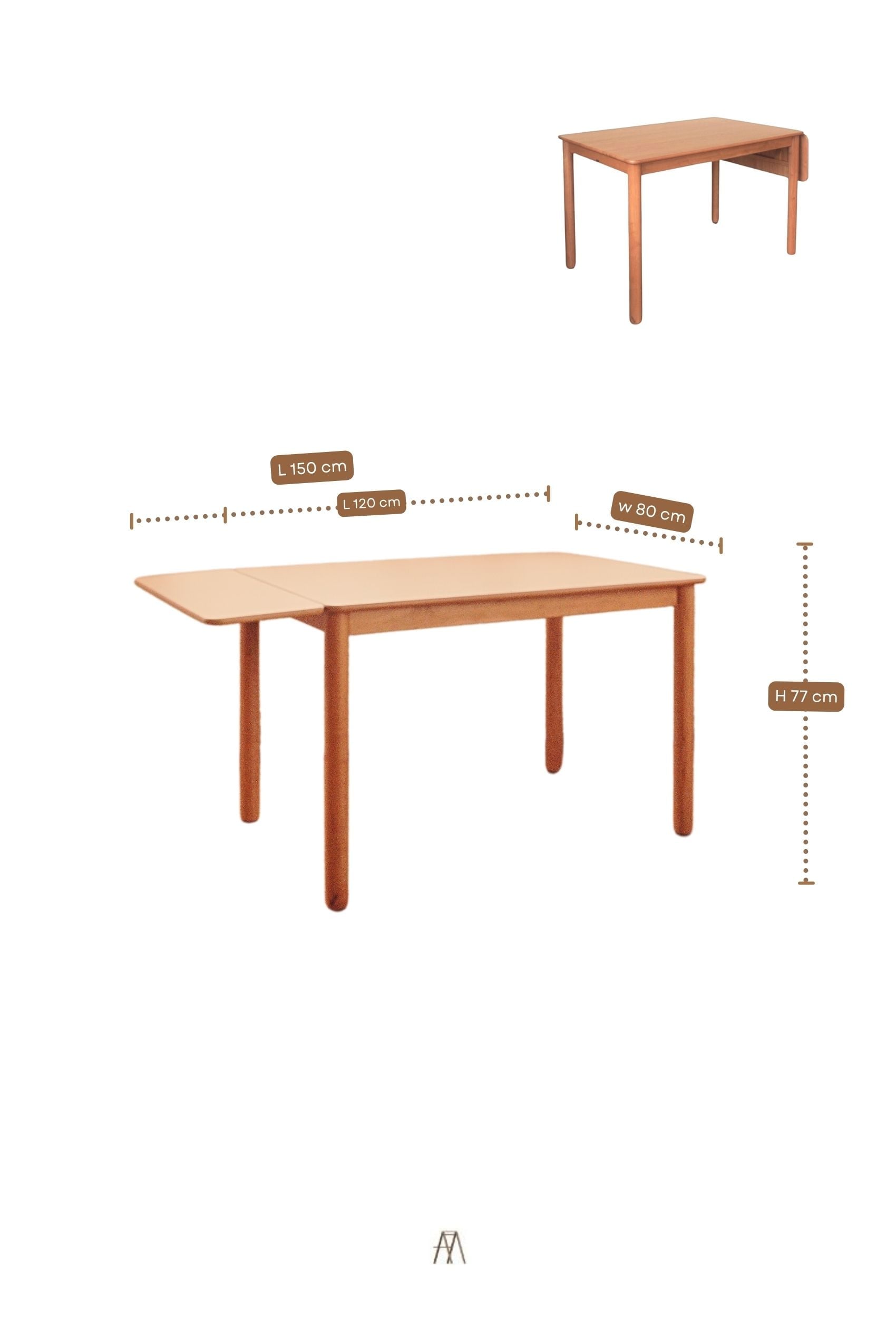 โต๊ะทานข้าวไม้ยางพาราแท้ 4 ที่นั่ง MAAI DESIGN  รุ่น HOZOKU TABLE สีโอ๊ค
